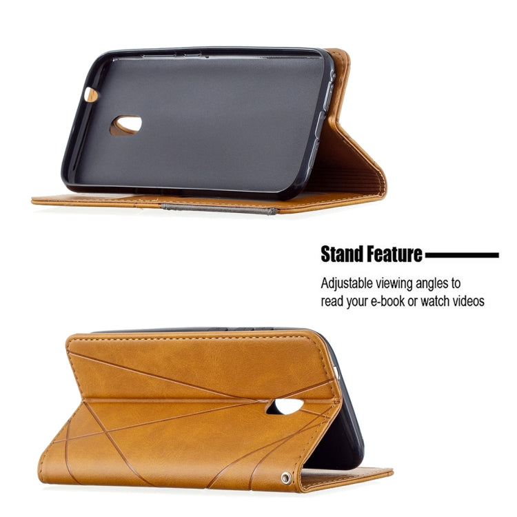 For Nokia C1 Plus Rhombus Texture Horizontal Flip Magnetic Leather Case with Holder & Card Slots