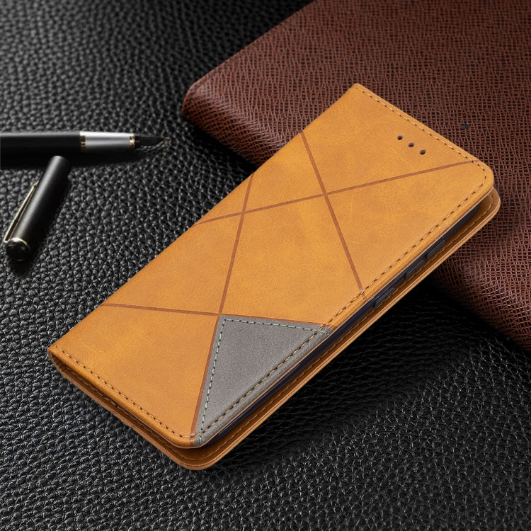 For Nokia C1 Plus Rhombus Texture Horizontal Flip Magnetic Leather Case with Holder & Card Slots