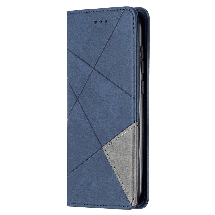 For Nokia C1 Plus Rhombus Texture Horizontal Flip Magnetic Leather Case with Holder & Card Slots