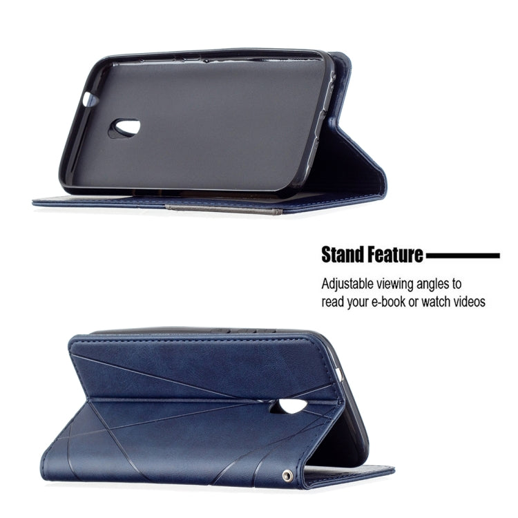 For Nokia C1 Plus Rhombus Texture Horizontal Flip Magnetic Leather Case with Holder & Card Slots