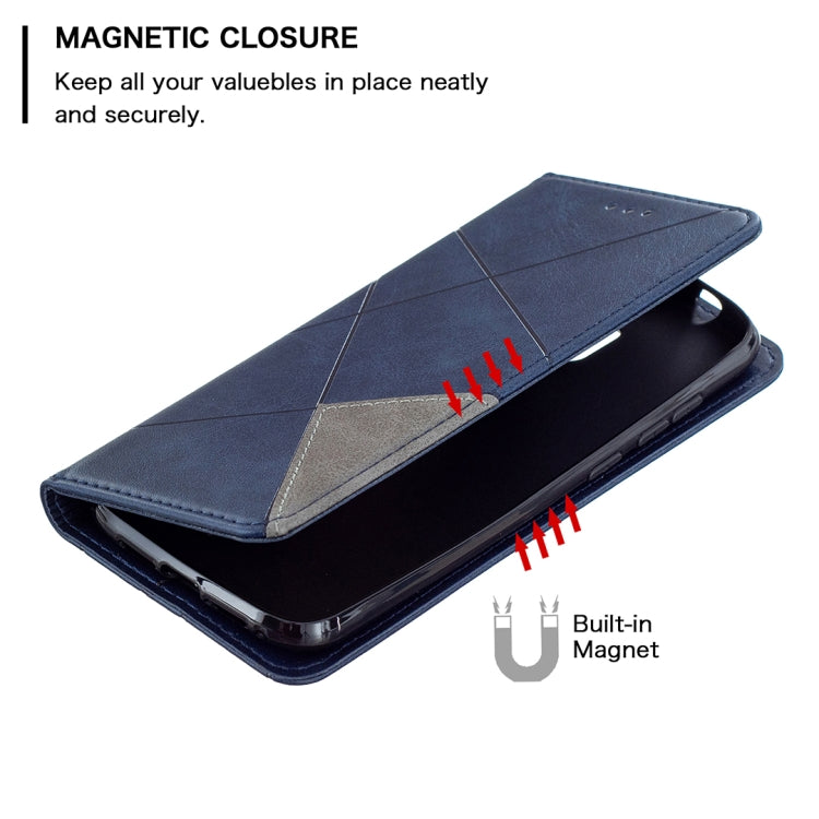 For Nokia C1 Plus Rhombus Texture Horizontal Flip Magnetic Leather Case with Holder & Card Slots