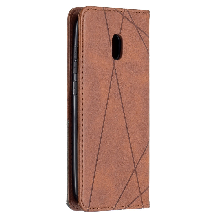 For Nokia C1 Plus Rhombus Texture Horizontal Flip Magnetic Leather Case with Holder & Card Slots