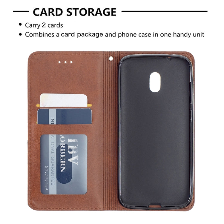 For Nokia C1 Plus Rhombus Texture Horizontal Flip Magnetic Leather Case with Holder & Card Slots