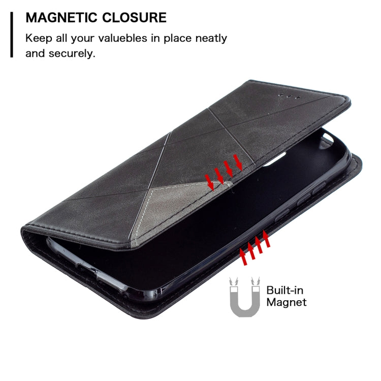 For Nokia C1 Plus Rhombus Texture Horizontal Flip Magnetic Leather Case with Holder & Card Slots