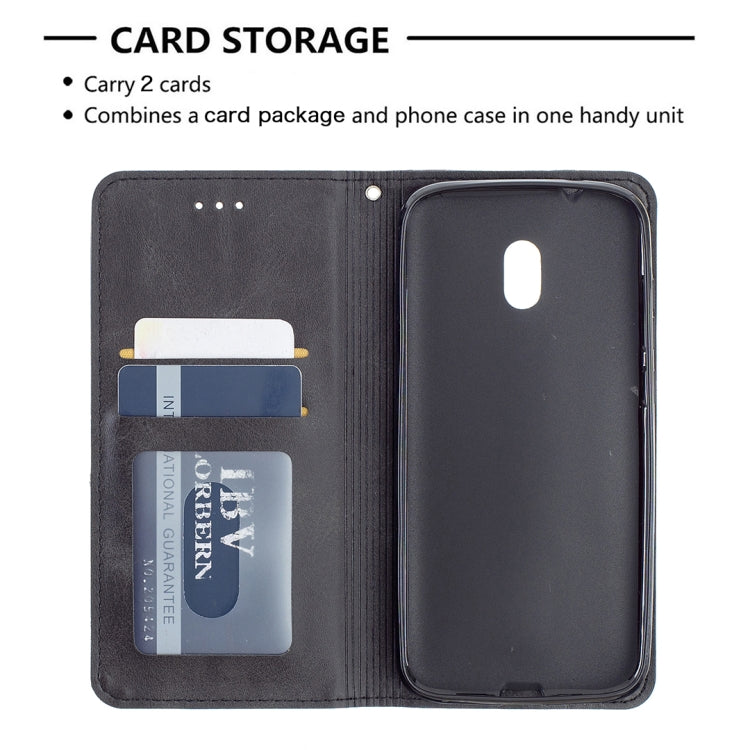 For Nokia C1 Plus Rhombus Texture Horizontal Flip Magnetic Leather Case with Holder & Card Slots