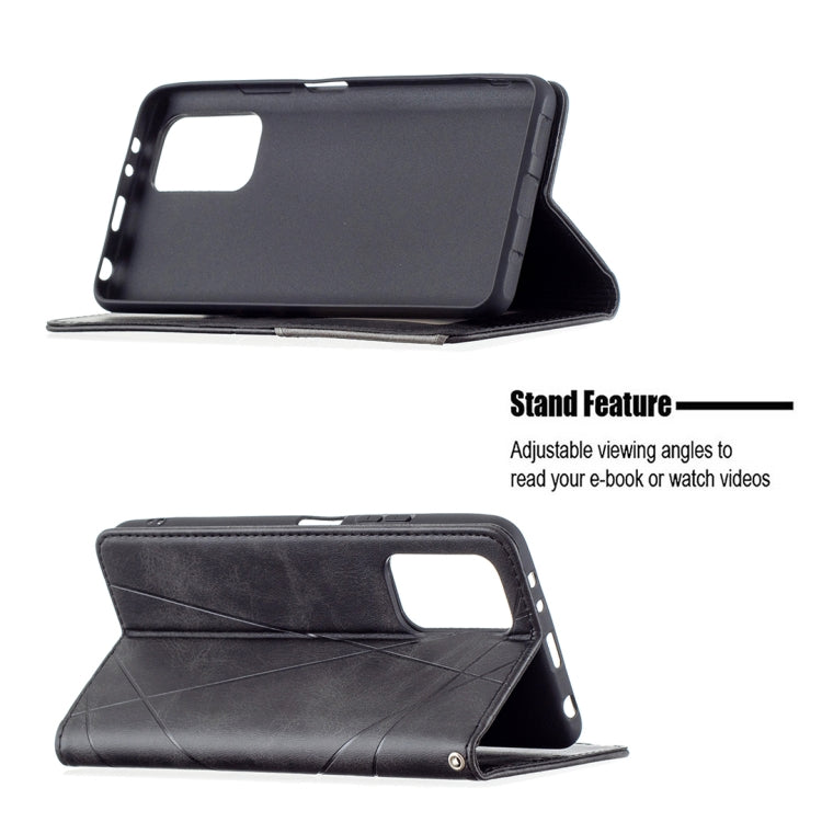 For Xiaomi Redmi Note 10 Pro Rhombus Texture Horizontal Flip Magnetic Leather Case with Holder & Card Slots