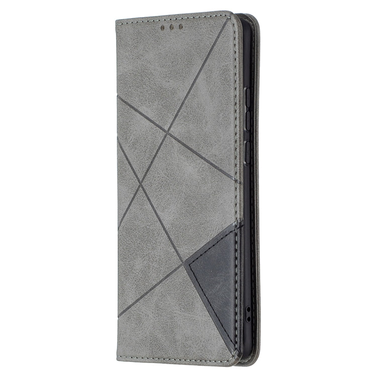 For Huawei P50 Pro Rhombus Texture Horizontal Flip Magnetic Leather Case with Holder & Card Slots