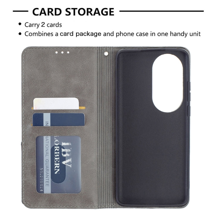 For Huawei P50 Pro Rhombus Texture Horizontal Flip Magnetic Leather Case with Holder & Card Slots