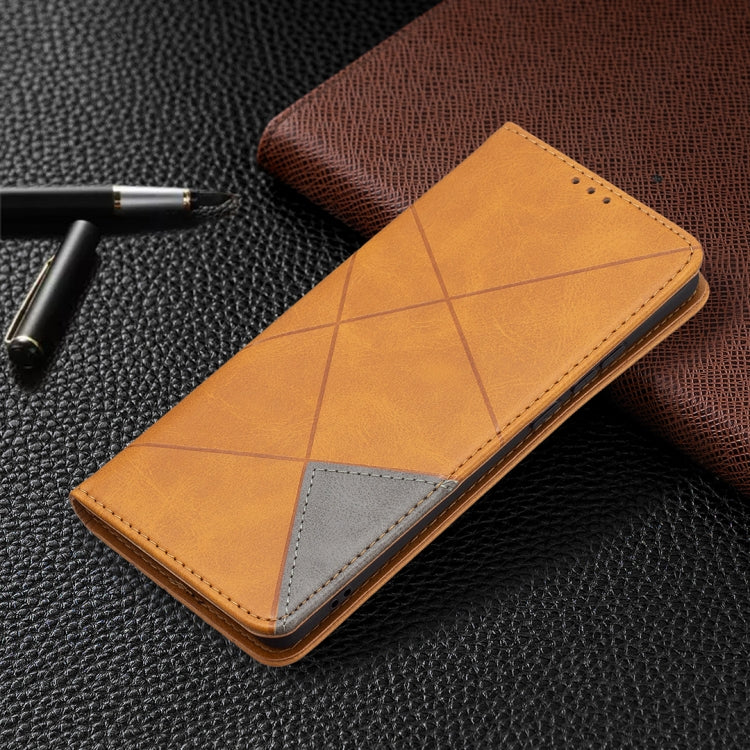 For Huawei P50 Pro Rhombus Texture Horizontal Flip Magnetic Leather Case with Holder & Card Slots
