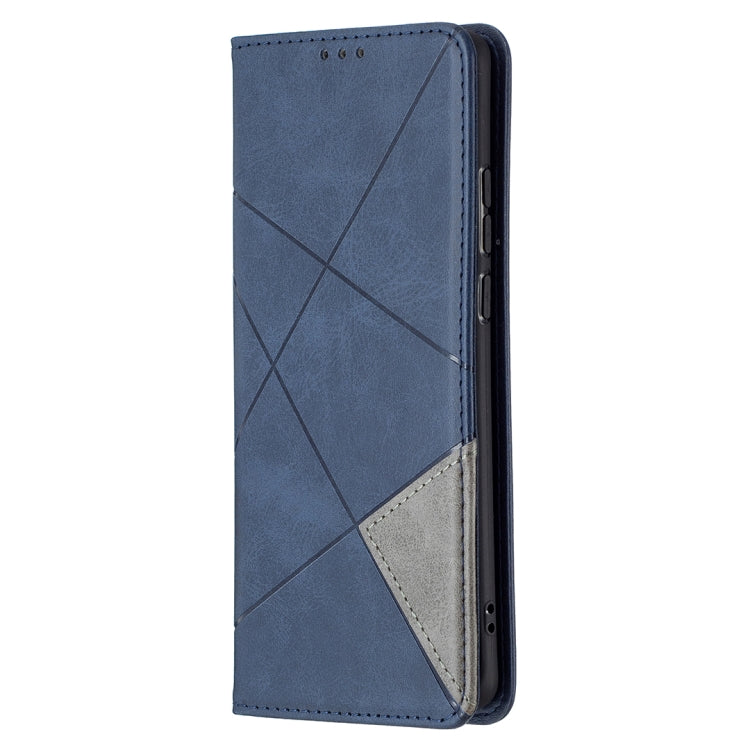 For Huawei P50 Pro Rhombus Texture Horizontal Flip Magnetic Leather Case with Holder & Card Slots