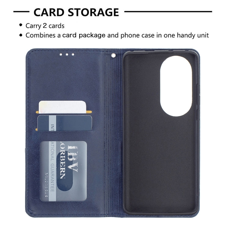 For Huawei P50 Pro Rhombus Texture Horizontal Flip Magnetic Leather Case with Holder & Card Slots