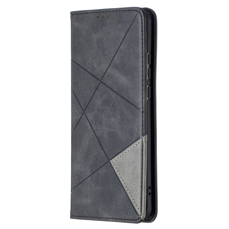 For Huawei P50 Pro Rhombus Texture Horizontal Flip Magnetic Leather Case with Holder & Card Slots