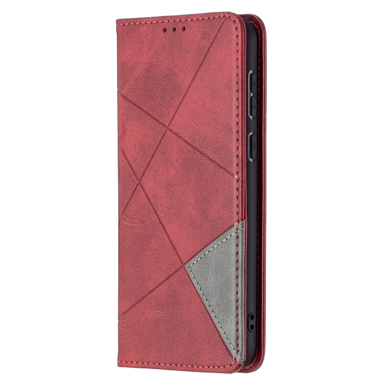 For Huawei P50 Rhombus Texture Horizontal Flip Magnetic Leather Case with Holder & Card Slots