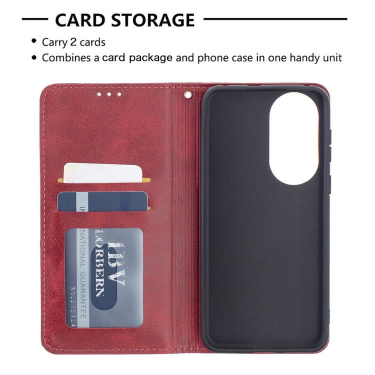 For Huawei P50 Rhombus Texture Horizontal Flip Magnetic Leather Case with Holder & Card Slots