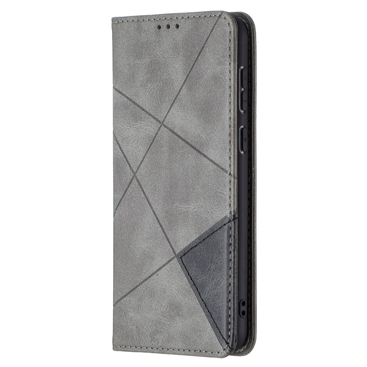 For Huawei P50 Rhombus Texture Horizontal Flip Magnetic Leather Case with Holder & Card Slots