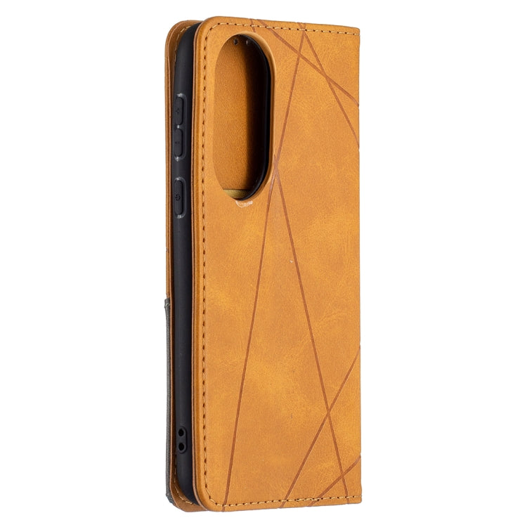 For Huawei P50 Rhombus Texture Horizontal Flip Magnetic Leather Case with Holder & Card Slots