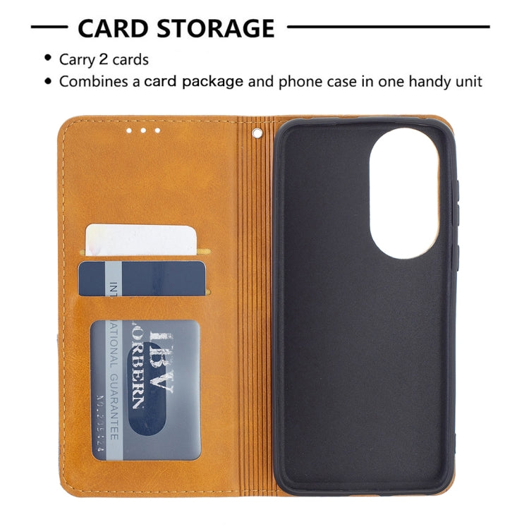 For Huawei P50 Rhombus Texture Horizontal Flip Magnetic Leather Case with Holder & Card Slots