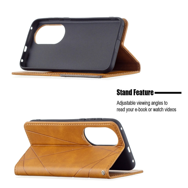 For Huawei P50 Rhombus Texture Horizontal Flip Magnetic Leather Case with Holder & Card Slots