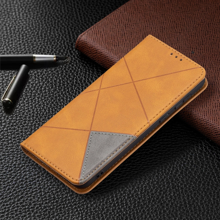 For Huawei P50 Rhombus Texture Horizontal Flip Magnetic Leather Case with Holder & Card Slots