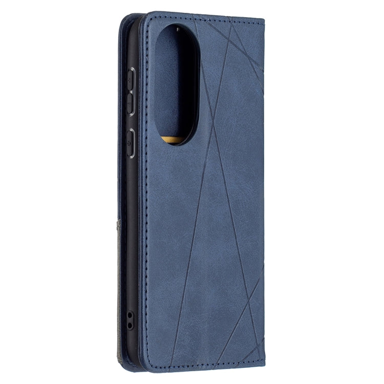 For Huawei P50 Rhombus Texture Horizontal Flip Magnetic Leather Case with Holder & Card Slots