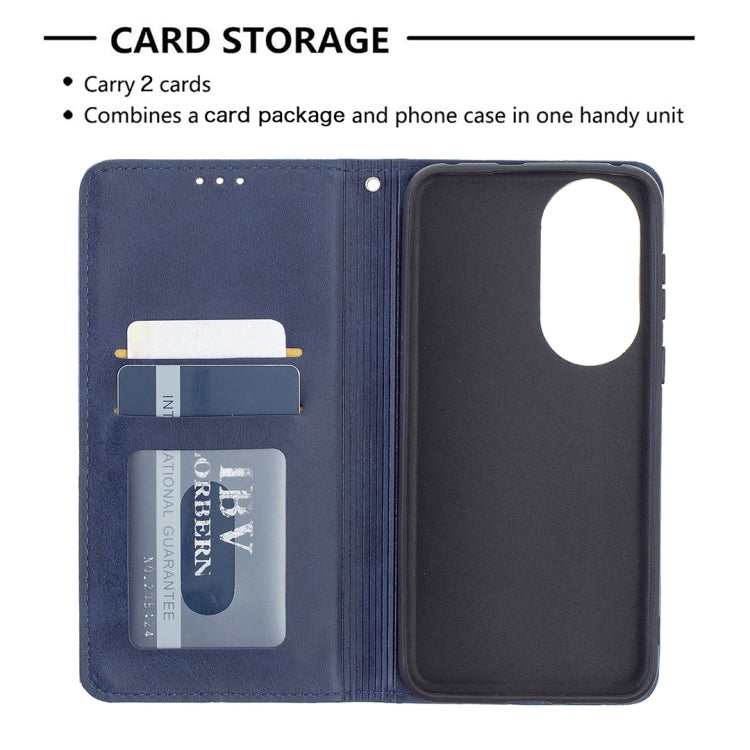 For Huawei P50 Rhombus Texture Horizontal Flip Magnetic Leather Case with Holder & Card Slots