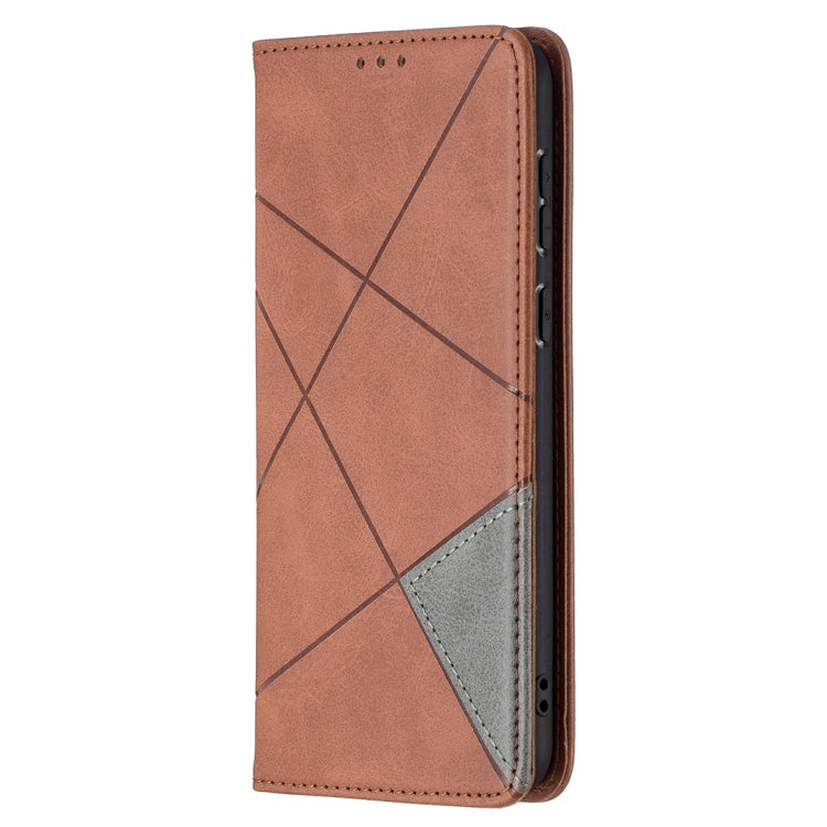 For Huawei P50 Rhombus Texture Horizontal Flip Magnetic Leather Case with Holder & Card Slots