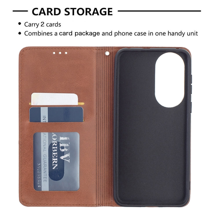 For Huawei P50 Rhombus Texture Horizontal Flip Magnetic Leather Case with Holder & Card Slots