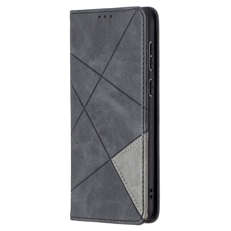 For Huawei P50 Rhombus Texture Horizontal Flip Magnetic Leather Case with Holder & Card Slots