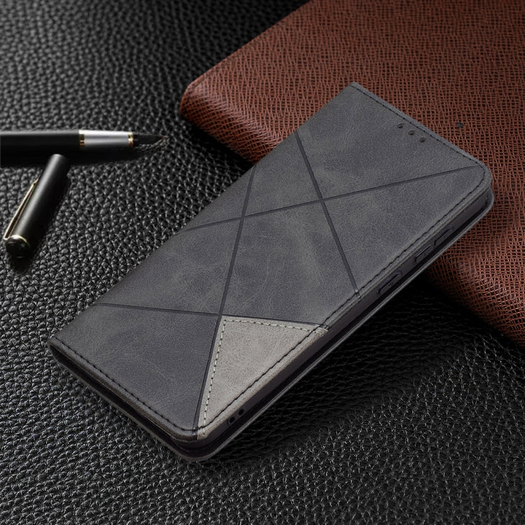 For Huawei P50 Rhombus Texture Horizontal Flip Magnetic Leather Case with Holder & Card Slots