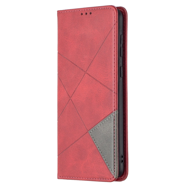 For Samsung Galaxy A02 Rhombus Texture Horizontal Flip Magnetic Leather Case with Holder & Card Slots
