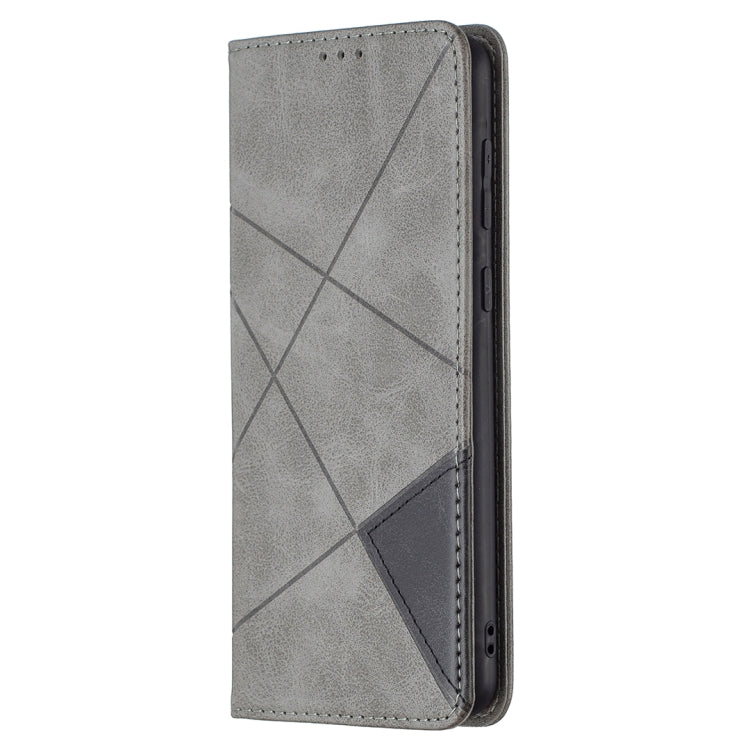 For Samsung Galaxy A02 Rhombus Texture Horizontal Flip Magnetic Leather Case with Holder & Card Slots