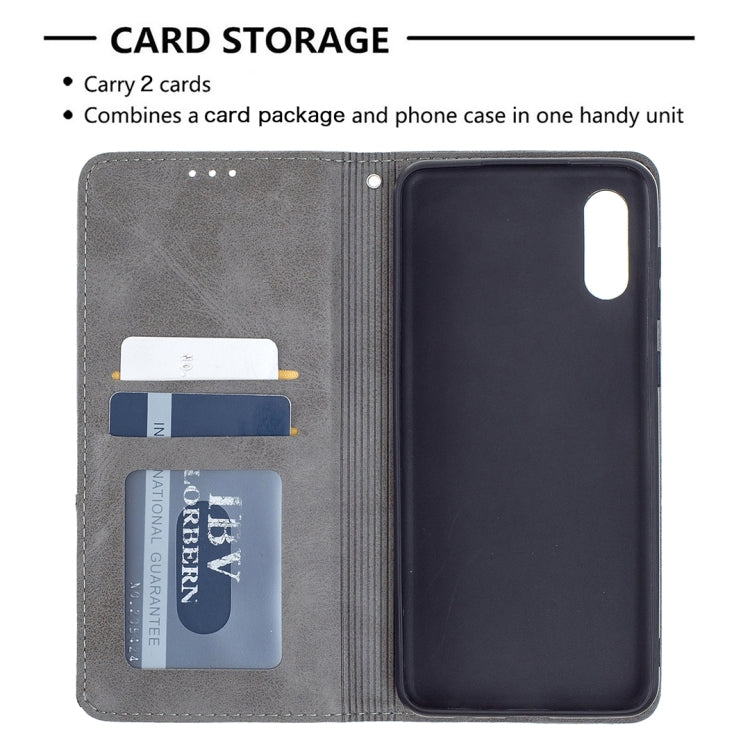 For Samsung Galaxy A02 Rhombus Texture Horizontal Flip Magnetic Leather Case with Holder & Card Slots