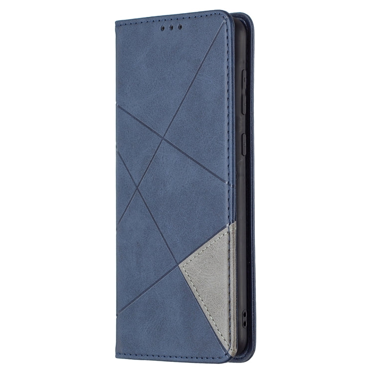 For Samsung Galaxy A02 Rhombus Texture Horizontal Flip Magnetic Leather Case with Holder & Card Slots