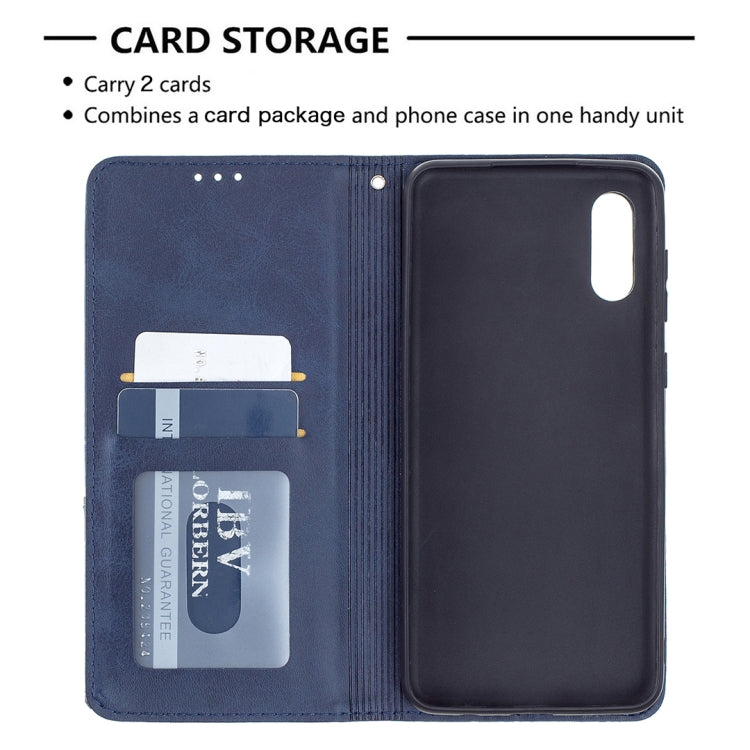 For Samsung Galaxy A02 Rhombus Texture Horizontal Flip Magnetic Leather Case with Holder & Card Slots