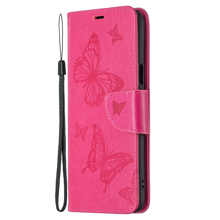 For LG K42 Two Butterflies Embossing Pattern Horizontal Flip Leather Case with Holder & Card Slot & Wallet & Lanyard