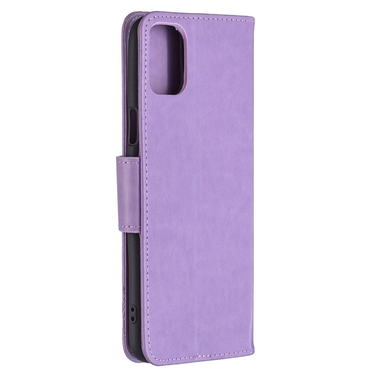 For LG K42 Two Butterflies Embossing Pattern Horizontal Flip Leather Case with Holder & Card Slot & Wallet & Lanyard