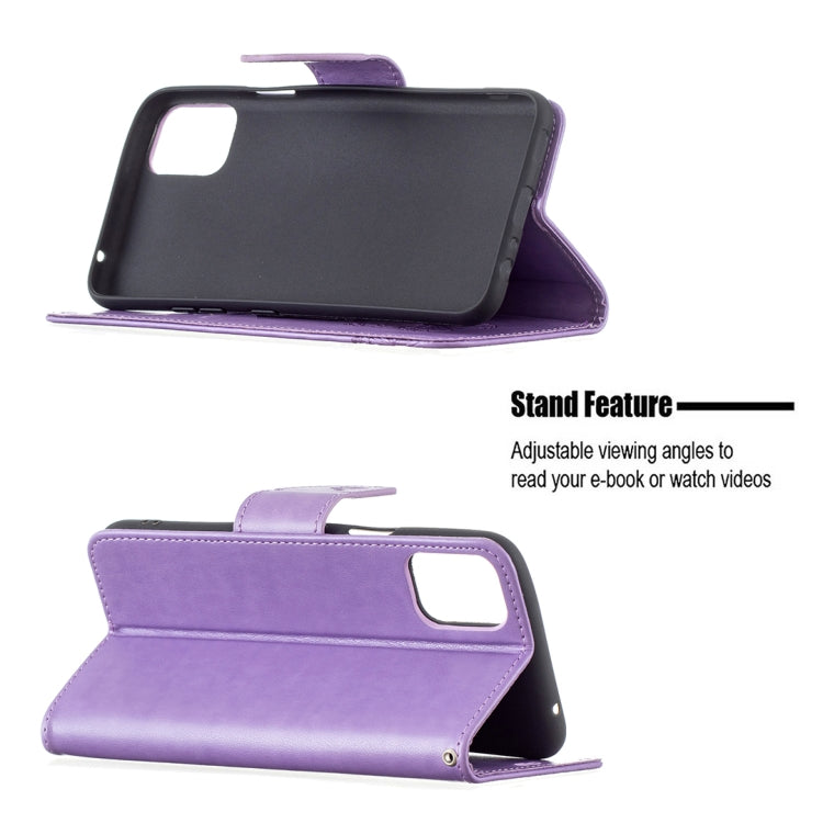For LG K42 Two Butterflies Embossing Pattern Horizontal Flip Leather Case with Holder & Card Slot & Wallet & Lanyard