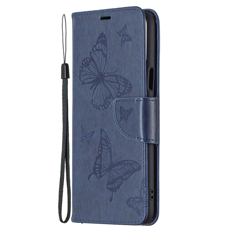 For LG K42 Two Butterflies Embossing Pattern Horizontal Flip Leather Case with Holder & Card Slot & Wallet & Lanyard