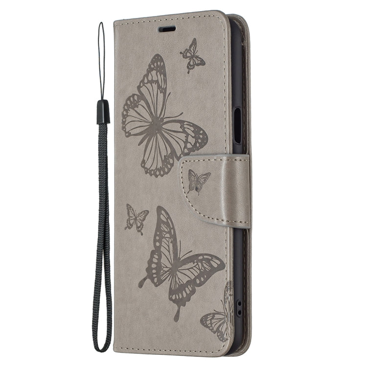 For LG K42 Two Butterflies Embossing Pattern Horizontal Flip Leather Case with Holder & Card Slot & Wallet & Lanyard