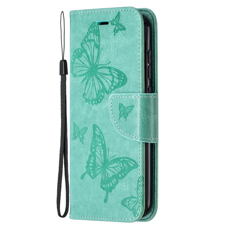 For Nokia C1 Plus Two Butterflies Embossing Pattern Horizontal Flip Leather Case with Holder & Card Slot & Wallet & Lanyard