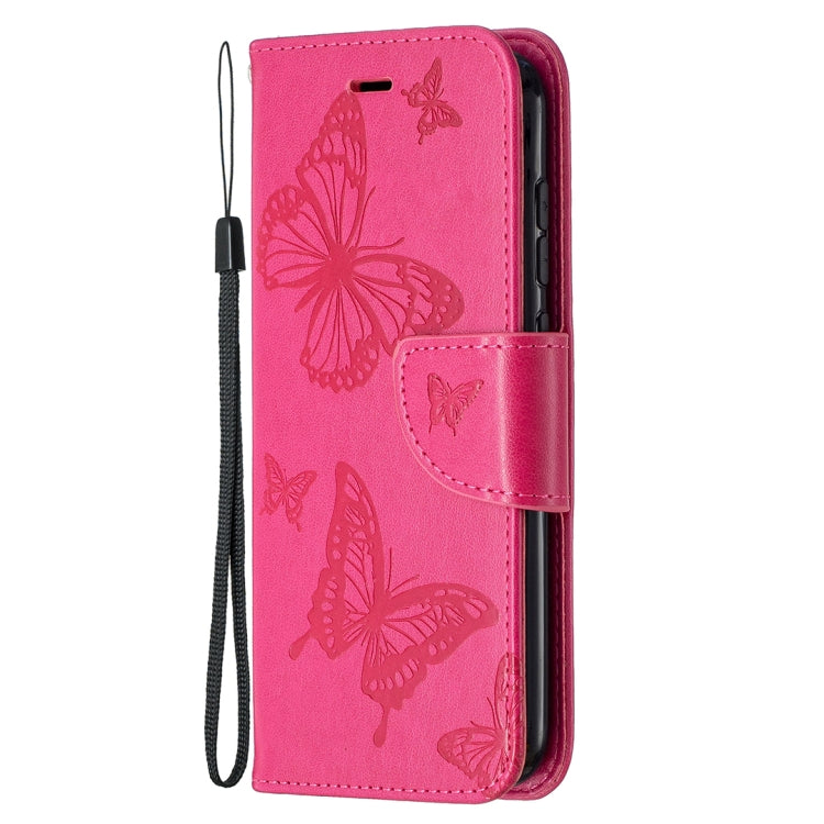 For Nokia C1 Plus Two Butterflies Embossing Pattern Horizontal Flip Leather Case with Holder & Card Slot & Wallet & Lanyard