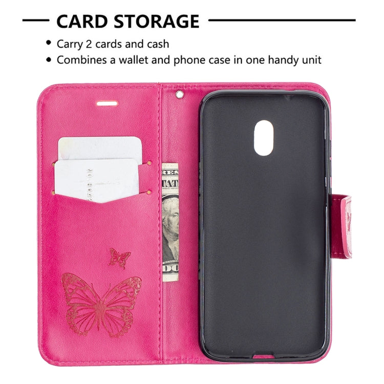 For Nokia C1 Plus Two Butterflies Embossing Pattern Horizontal Flip Leather Case with Holder & Card Slot & Wallet & Lanyard