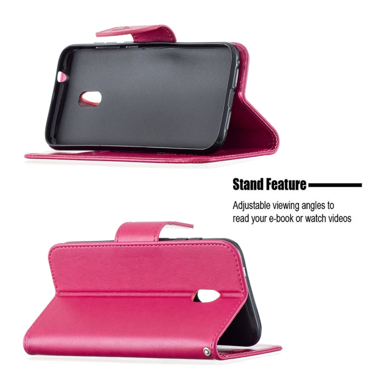 For Nokia C1 Plus Two Butterflies Embossing Pattern Horizontal Flip Leather Case with Holder & Card Slot & Wallet & Lanyard