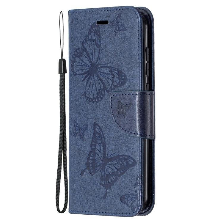 For Nokia C1 Plus Two Butterflies Embossing Pattern Horizontal Flip Leather Case with Holder & Card Slot & Wallet & Lanyard