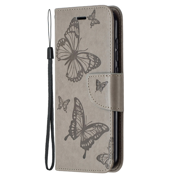 For Nokia C1 Plus Two Butterflies Embossing Pattern Horizontal Flip Leather Case with Holder & Card Slot & Wallet & Lanyard
