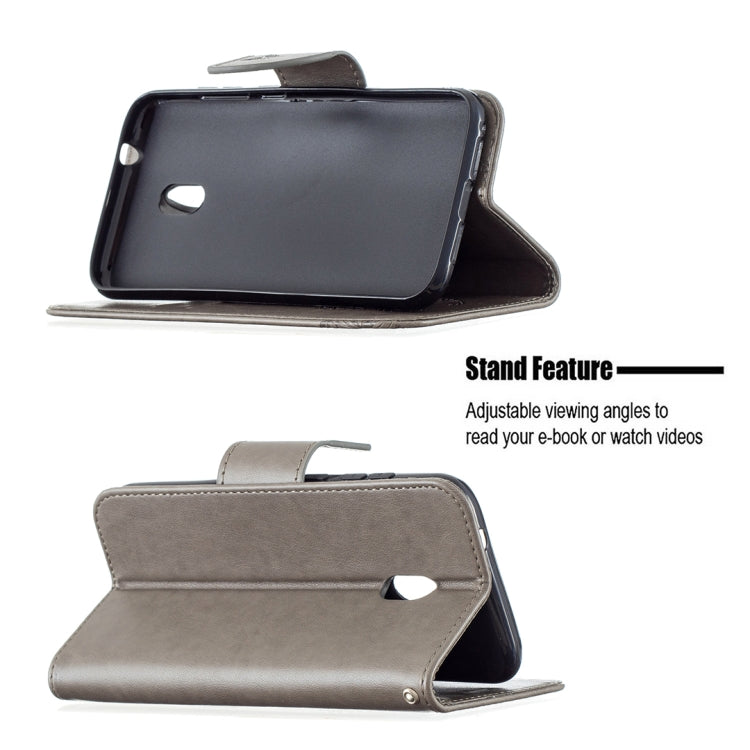 For Nokia C1 Plus Two Butterflies Embossing Pattern Horizontal Flip Leather Case with Holder & Card Slot & Wallet & Lanyard