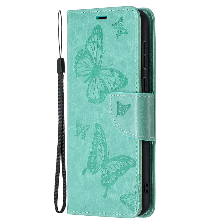 For Huawei P50 Two Butterflies Embossing Pattern Horizontal Flip Leather Case with Holder & Card Slot & Wallet & Lanyard
