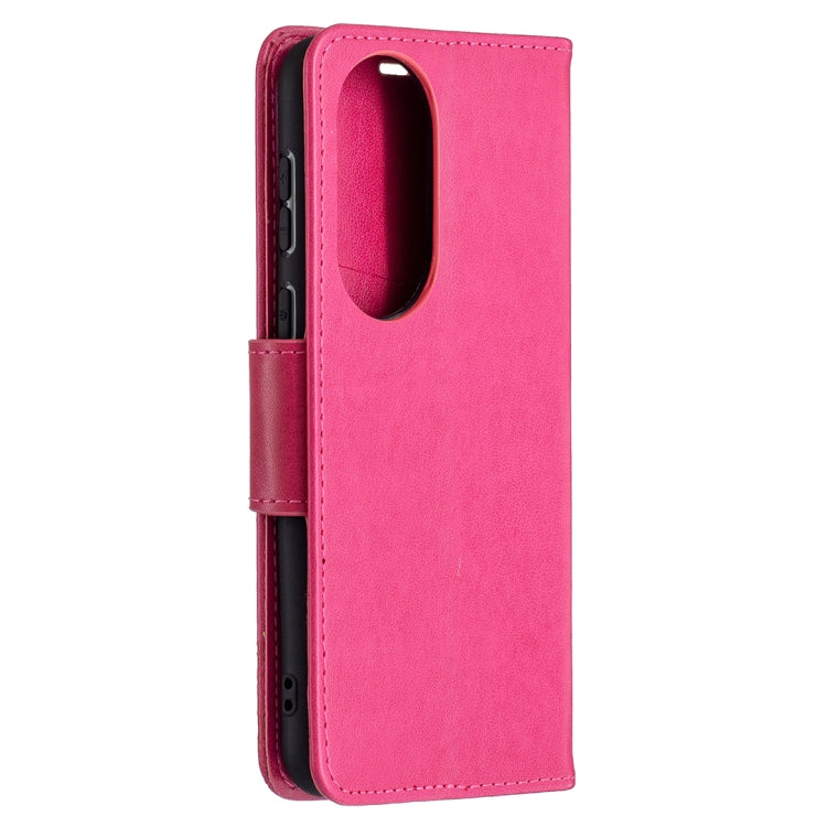 For Huawei P50 Two Butterflies Embossing Pattern Horizontal Flip Leather Case with Holder & Card Slot & Wallet & Lanyard