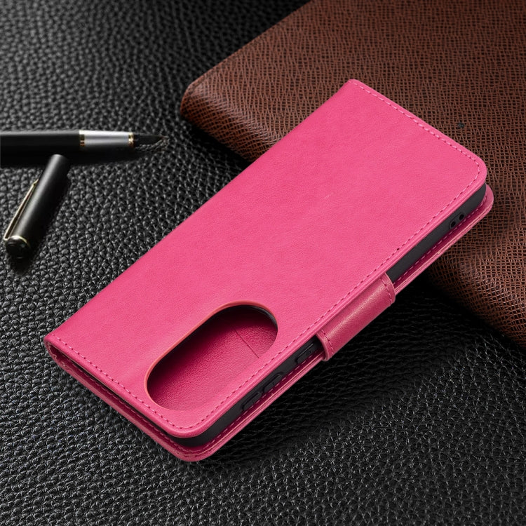 For Huawei P50 Two Butterflies Embossing Pattern Horizontal Flip Leather Case with Holder & Card Slot & Wallet & Lanyard