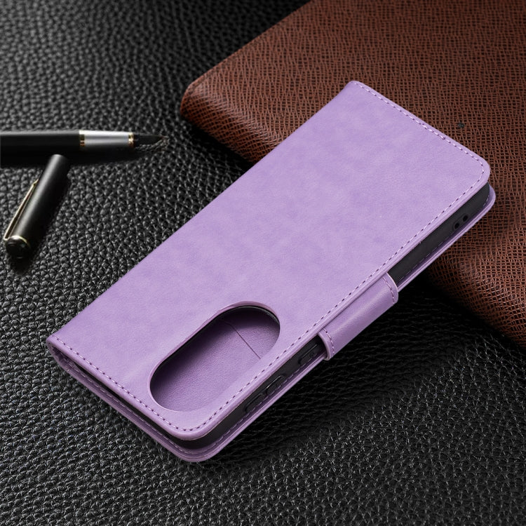 For Huawei P50 Two Butterflies Embossing Pattern Horizontal Flip Leather Case with Holder & Card Slot & Wallet & Lanyard